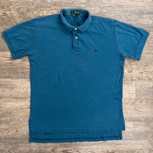 VTG Hunt Club Men’s Short Sleeve Teal Polo M Cotton Casual Everyday Shirt Preppy